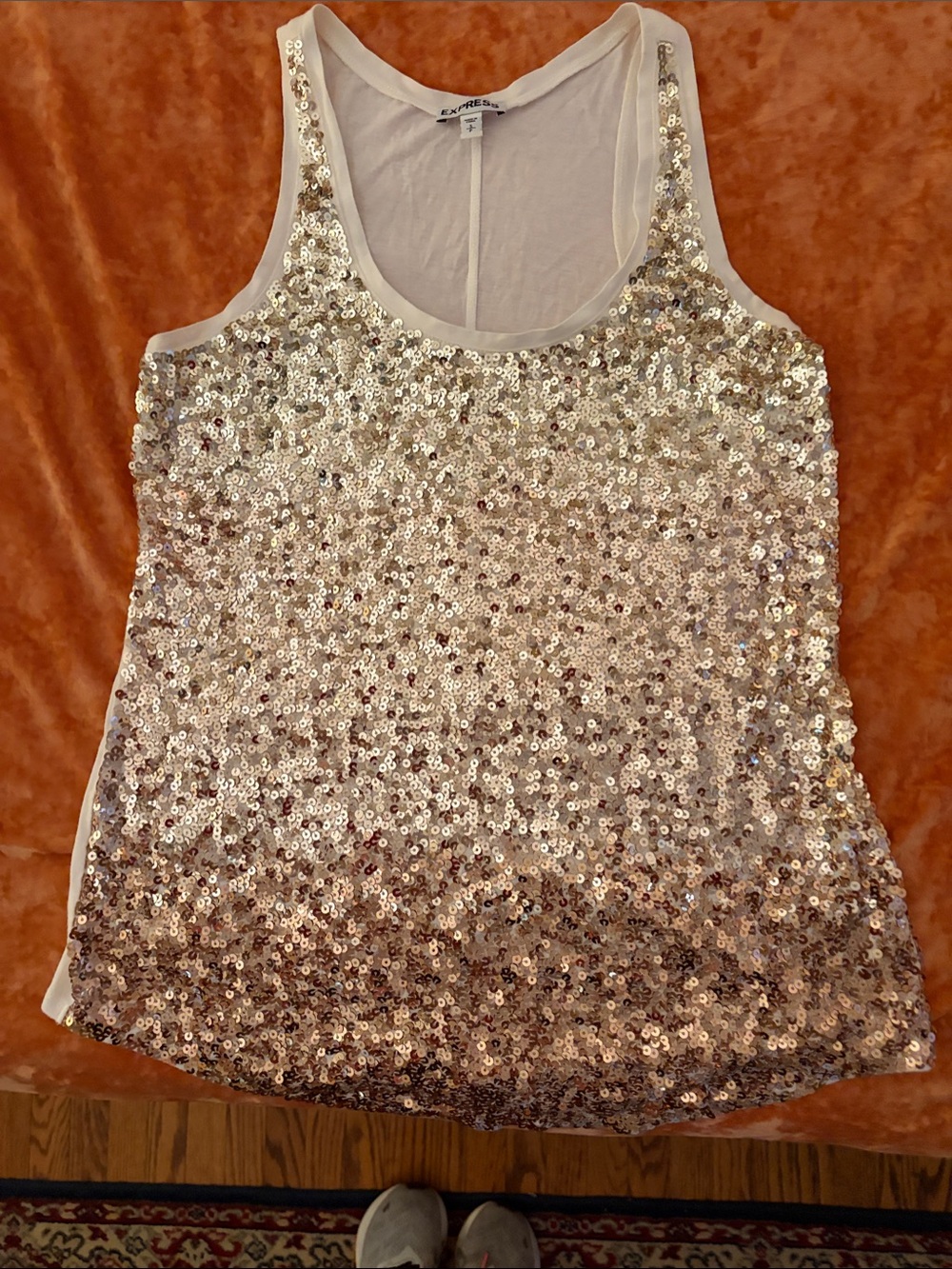 Express Sequin Tank Top - Champagne god ombré